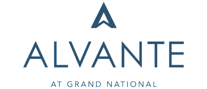 Modern Alvante at Grand National logo with sleek typography and a stylish arrow design.