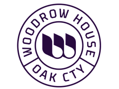 Elegant Woodrow House Oak City logo featuring a stylized emblem with bold, modern typography.