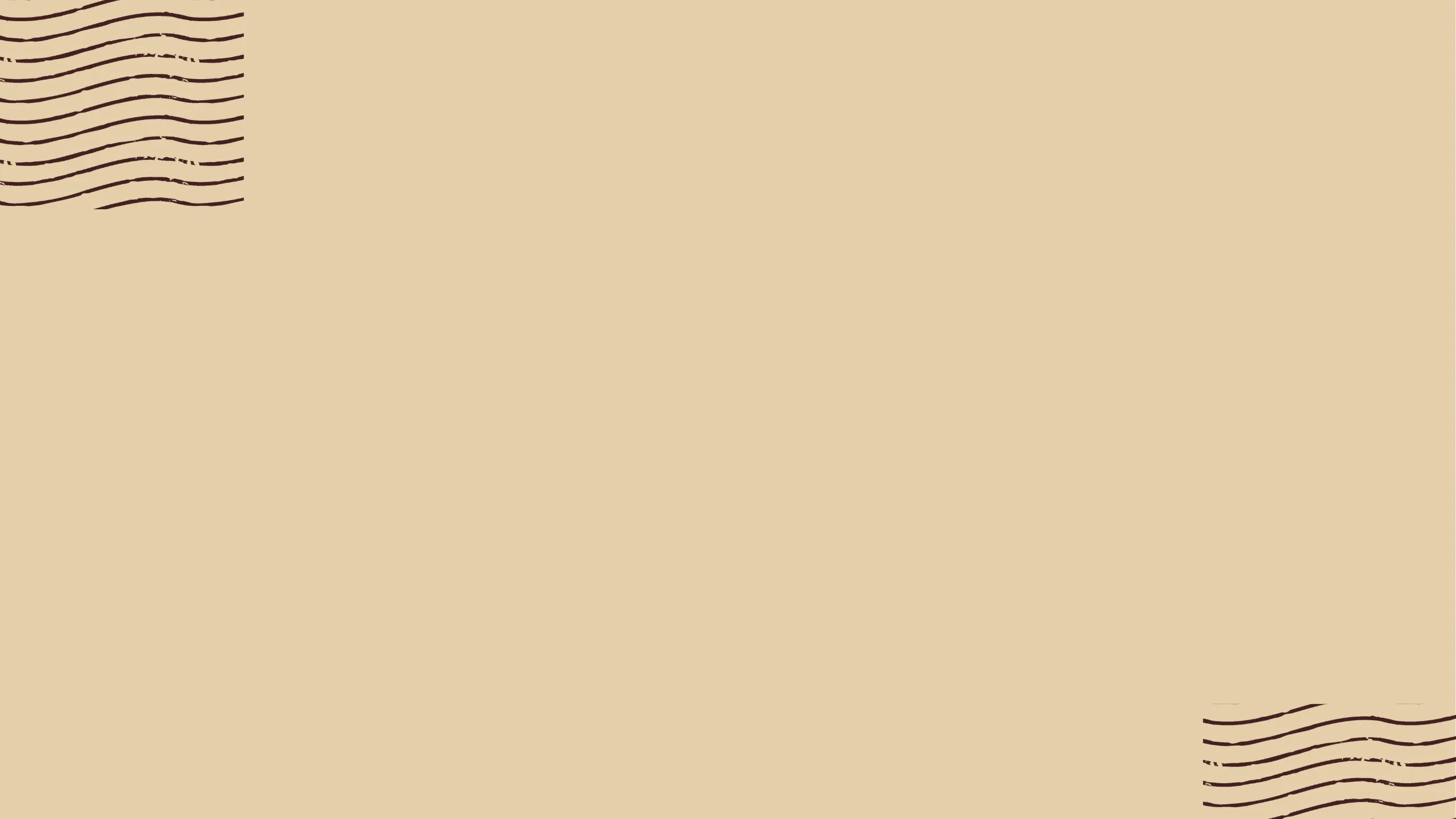 Charming beige background design with artistic wave patterns adorning the corners, perfect for a creative and stylish backdrop.