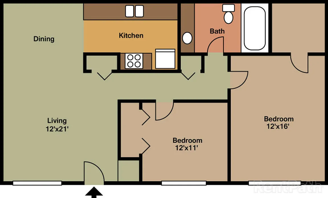 2 bedroom floor plan