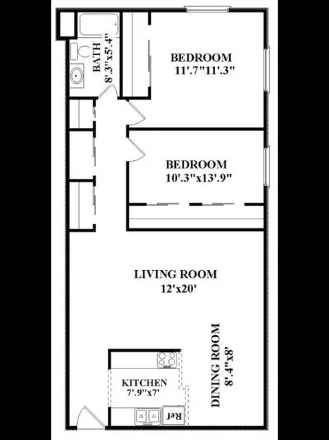 2 bedroom floor plan