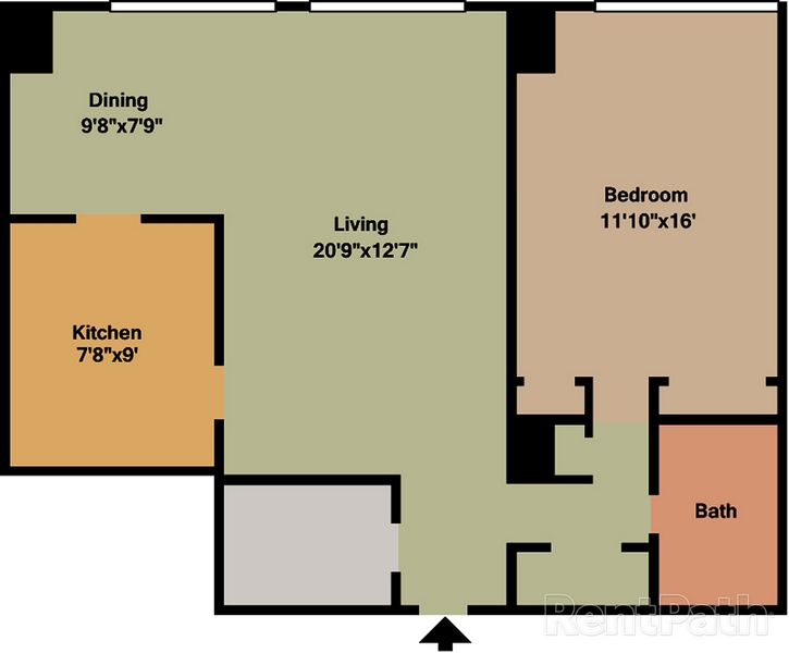 Floor plan 1 bed 2D