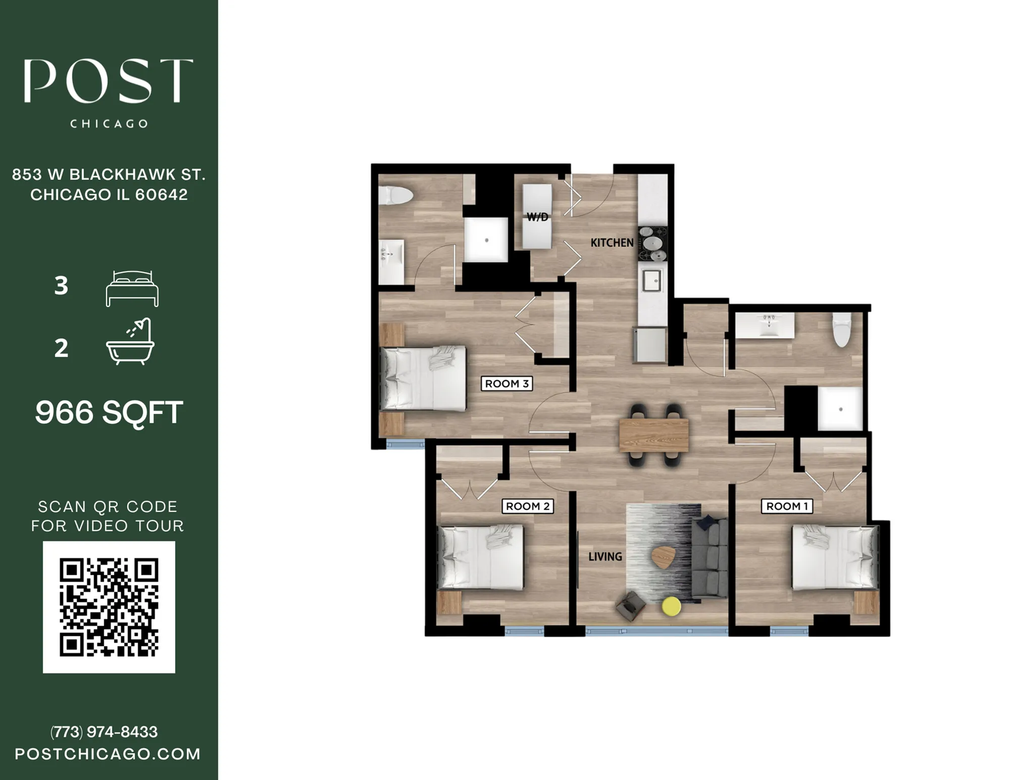 3 Bedroom, 2 Bathroom