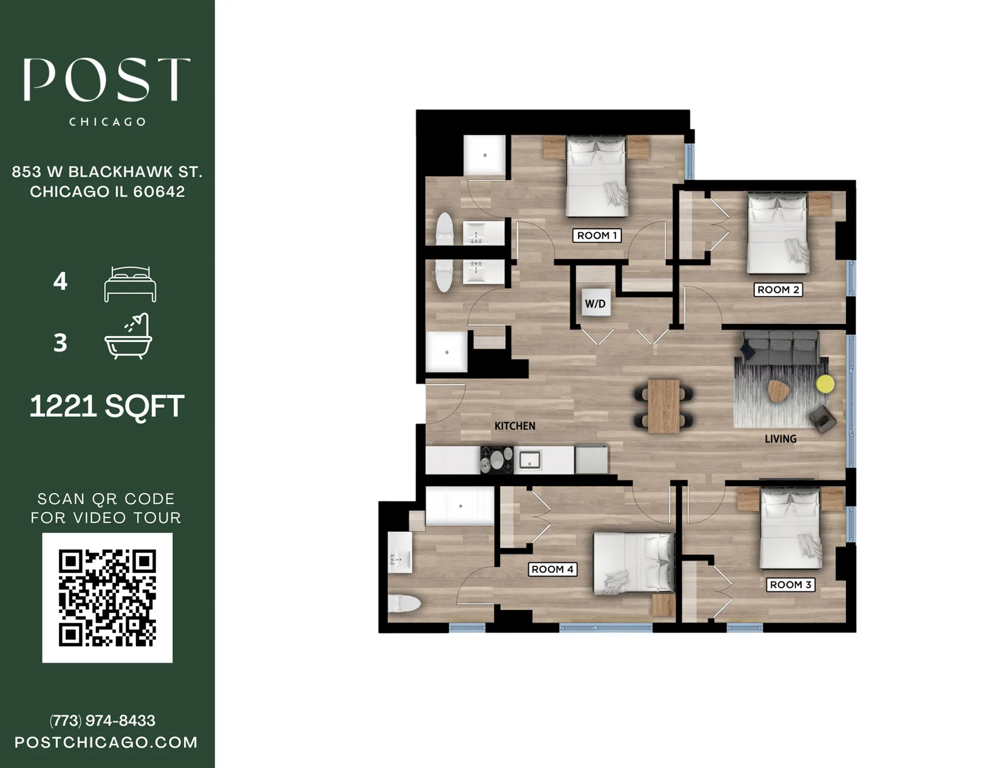 4 Bedroom, 3 Bathroom