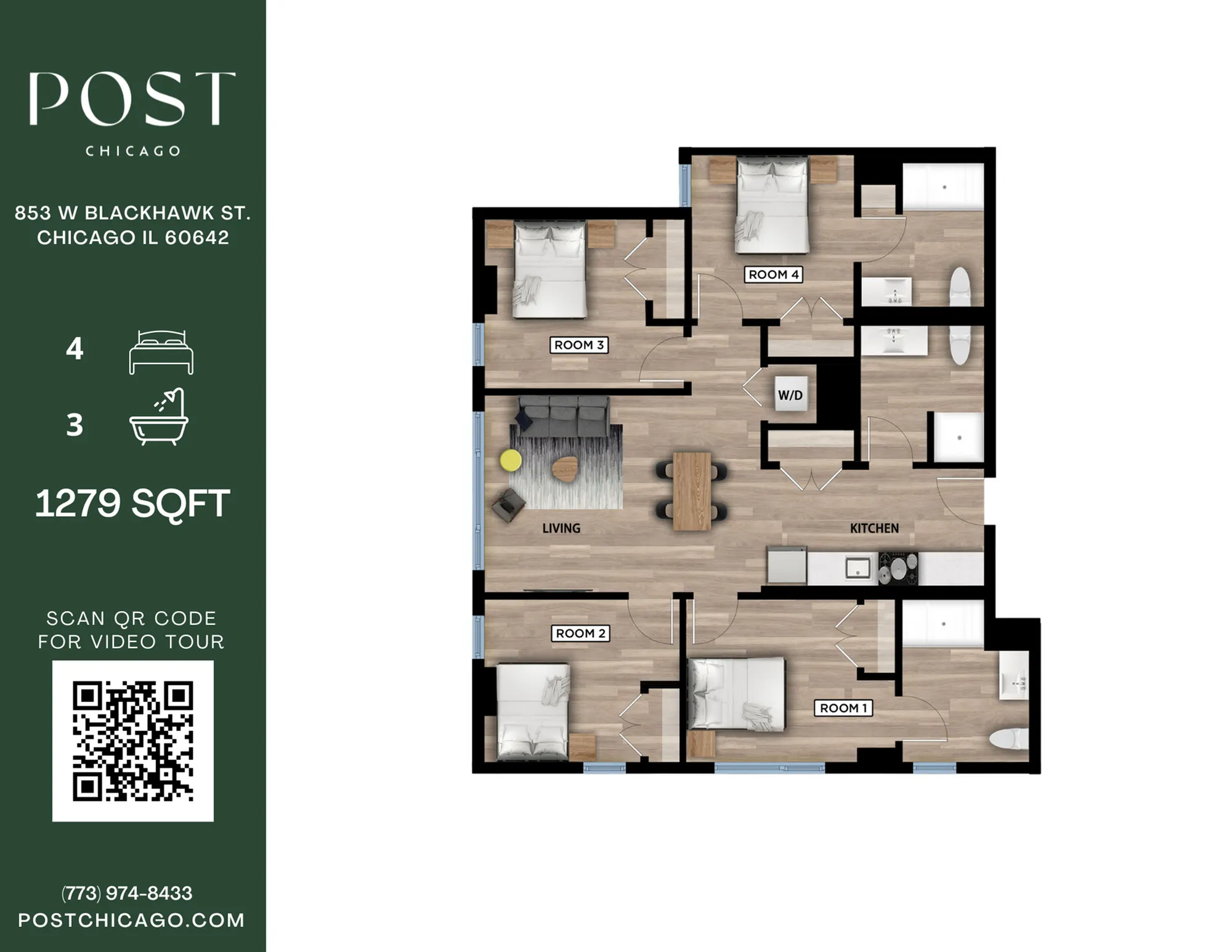 4 Bedroom, 3 Bathroom
