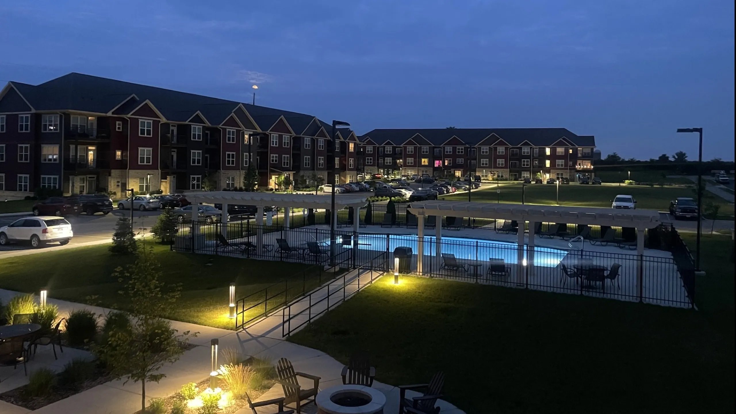 Terraces at night