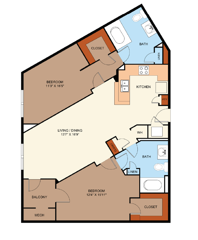 B2 | 2 Bed Apartment | Elan at Bluffview