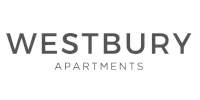 Modern Westbury Apartments logo in sleek grey font, exuding elegance and luxury living.
