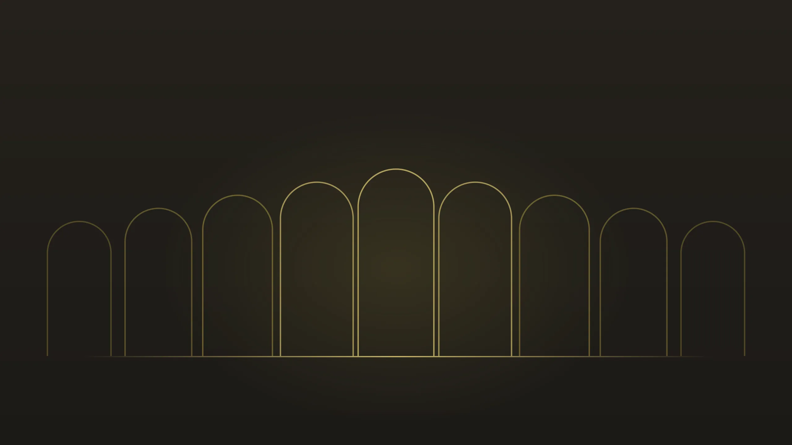 Elegant black and gold abstract arch design, minimalist aesthetic.