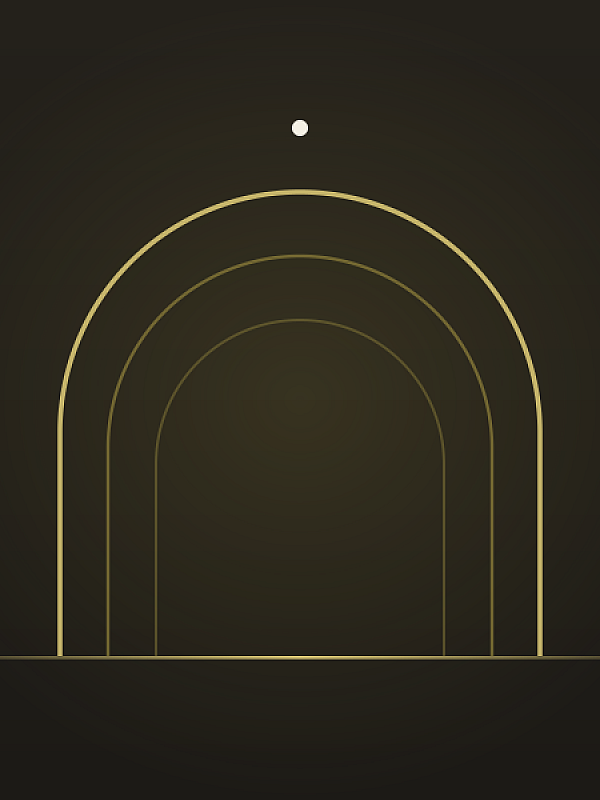 Elegant modern arch design in soft golden lines against a subtle dark background, perfect for a sophisticated architectural touch.