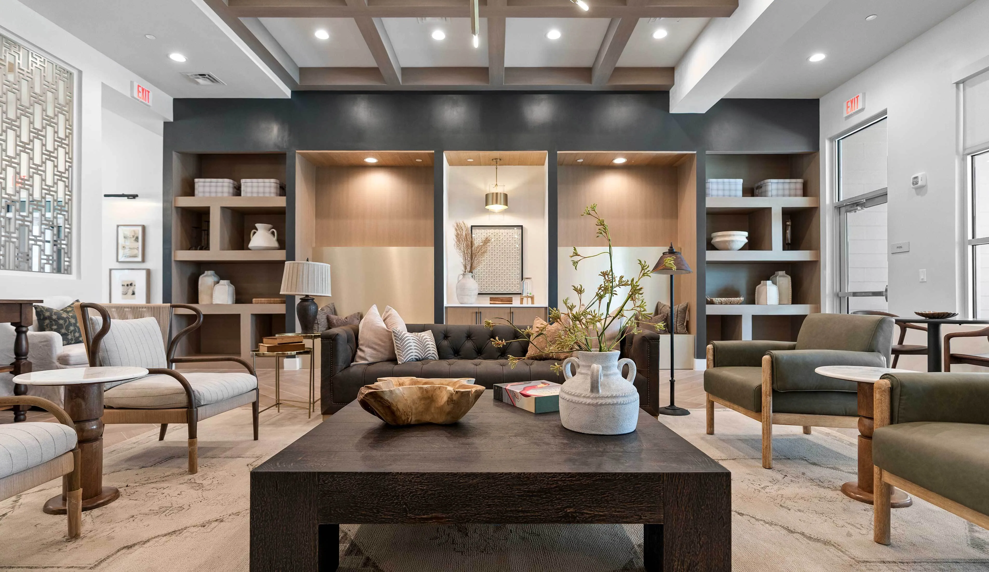 Brightly-Lit and Chic Seating Area