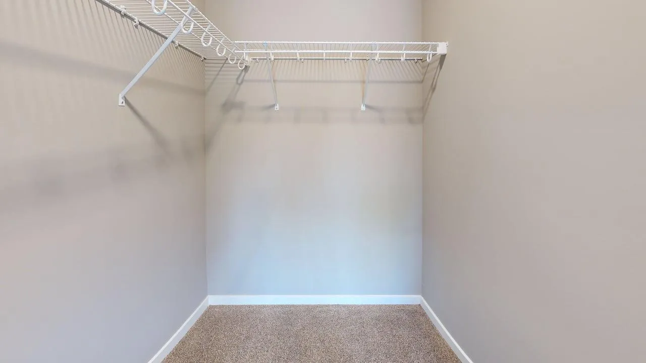 Spacious walk-in closet with ample storage and modern shelving, perfect for organizing belongings stylishly.