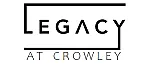 Sleek and modern logo for Legacy at Crowley apartments, showcasing contemporary elegance through bold typography.