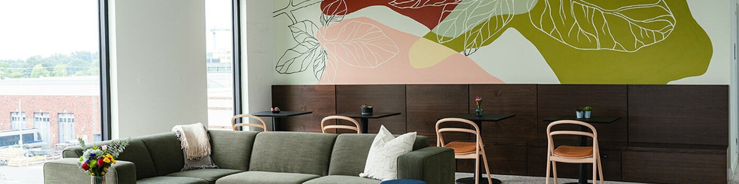 Common Space with soft seating and work spaces