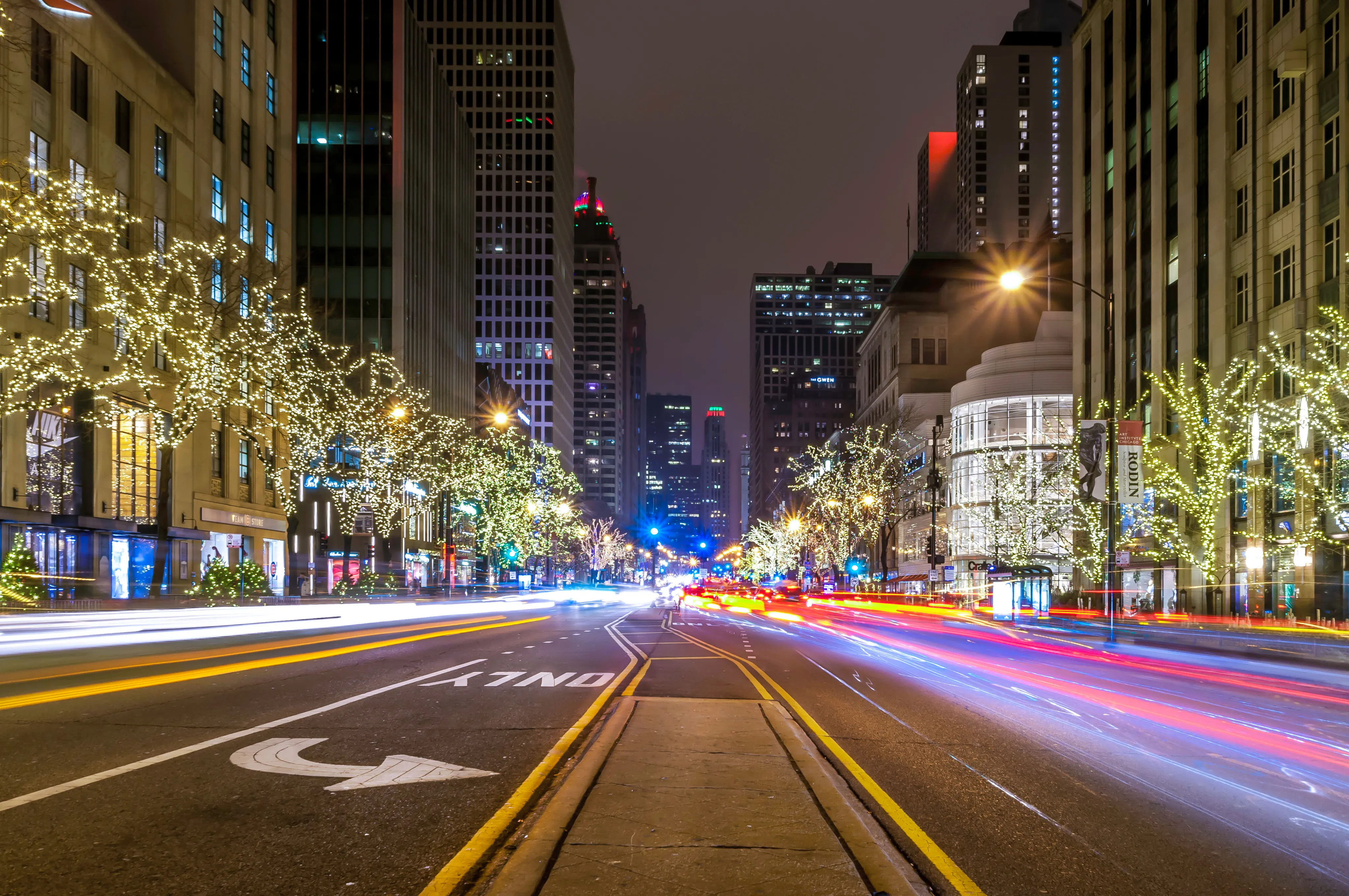 Shops and Architecture on the Magnificent Mile Chicago, IL-image