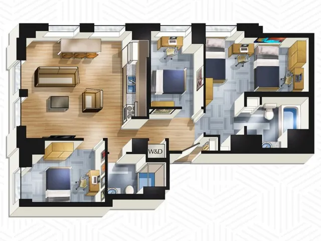The Buckingham Student Living - 3x2. Floors 14-18