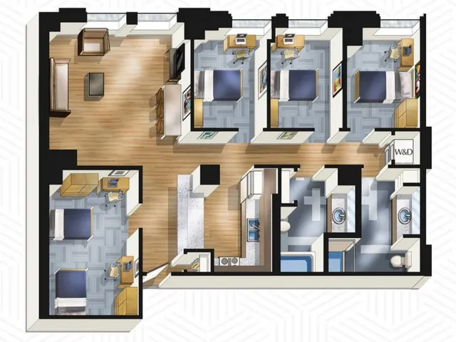 The Buckingham Student Living - 4x2. Floors 14-18