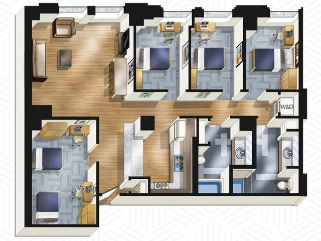 The Buckingham Student Living - 4x2. Floors 3-13