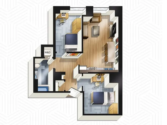 The Buckingham Student Living - 2x1. Floors 14-18
