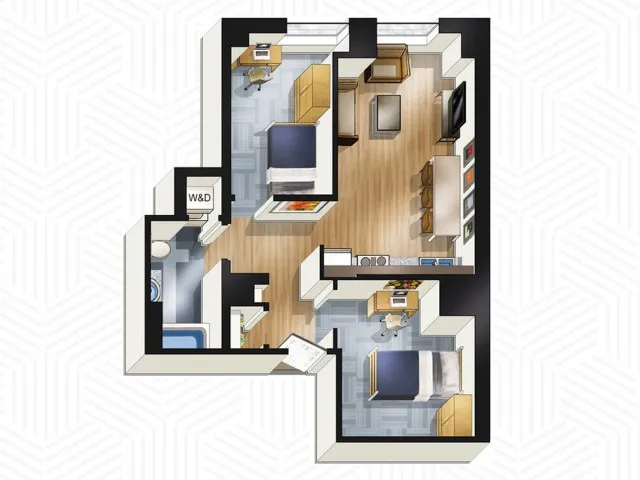 The Buckingham Student Living - 2x1. Floors 19-21