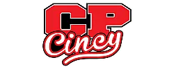 Bold and dynamic CP Cincy logo in vibrant red and white featuring stylish lettering.