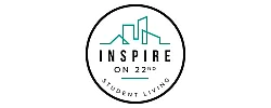 Modern logo for Inspire on 22nd, showcasing sleek architectural lines for student living.