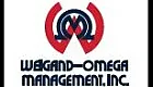 Wegand-Omega Management, Inc. logo featuring a bold red and navy blue emblem with stylized initials.