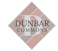 Elegant Dunbar Commons logo featuring a contemporary diamond design with soft, earthy tones.