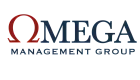 Omega Management Group logo with elegant design and distinctive color scheme.