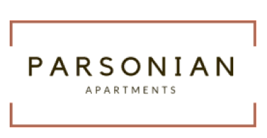 Elegant Parsonian Apartments logo showcasing modern and sophisticated design.