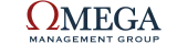 Sophisticated Omega Management Group logo with a prominent red Omega symbol and elegant blue text.