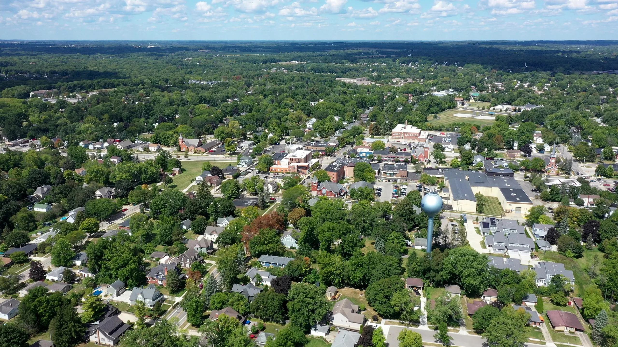 Downtown Saline Aerial View