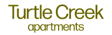 Elegant logo design for Turtle Creek apartments, featuring bold green typography for a modern and inviting appeal.