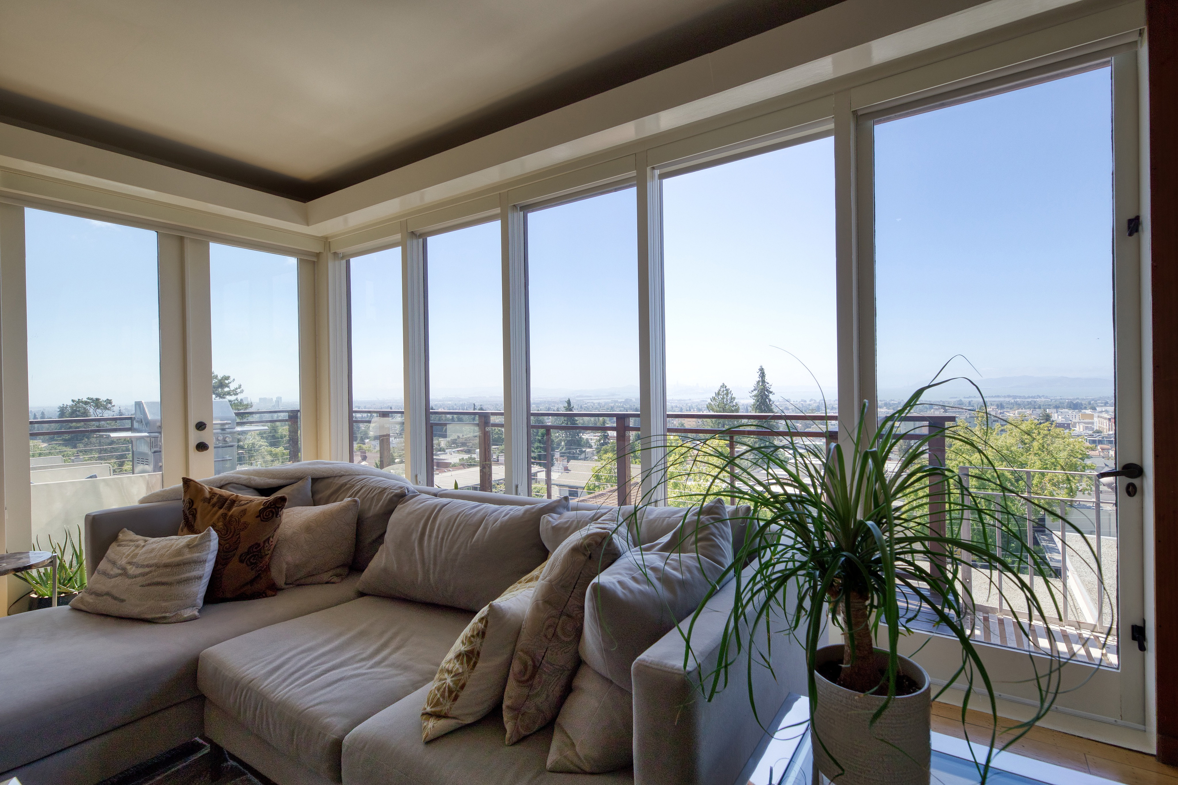 Stylish living area with terrace