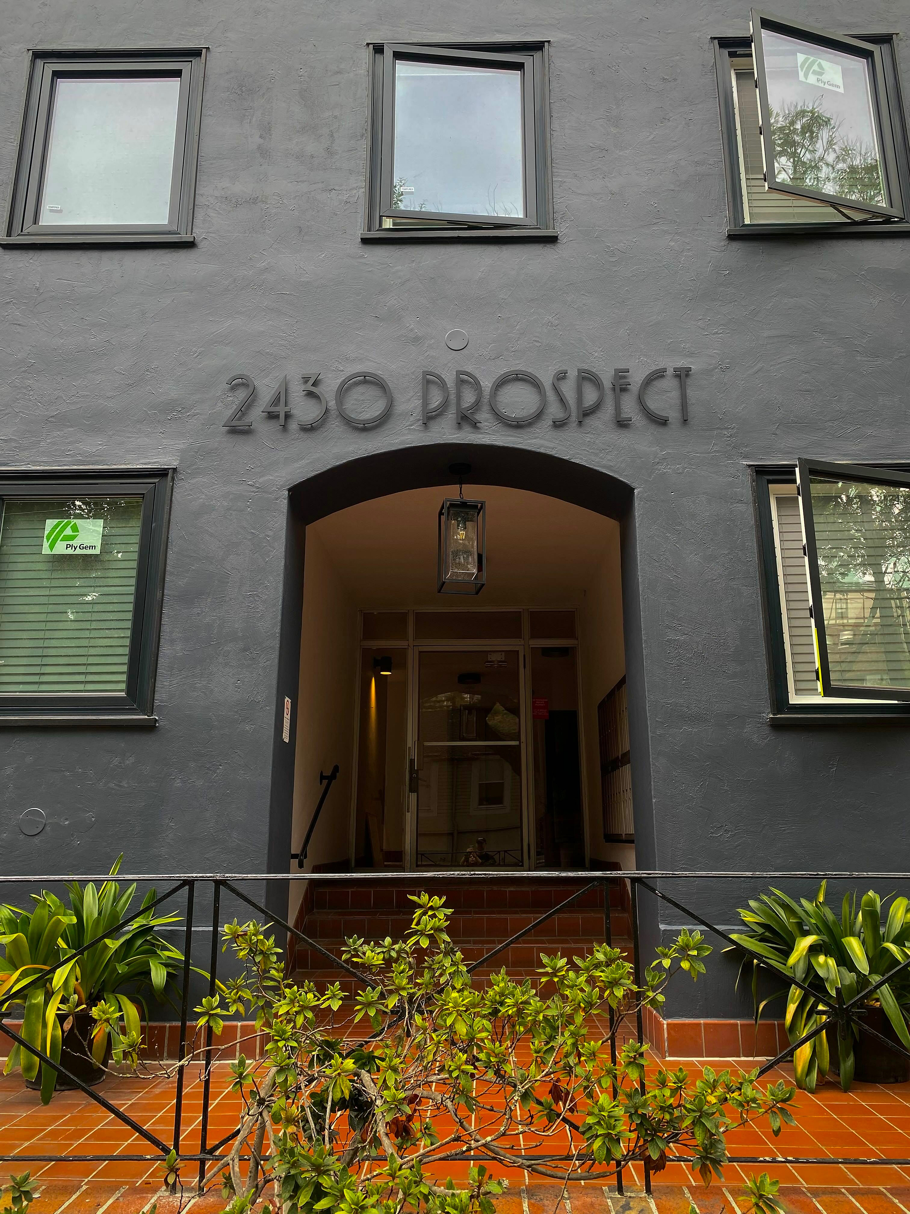 Front door with secure entryway