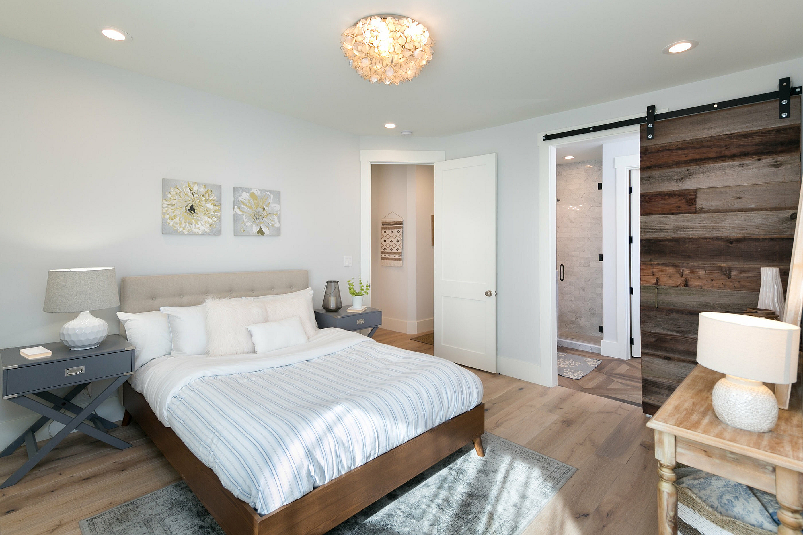 Comfy and spacious bedroom with attached bath