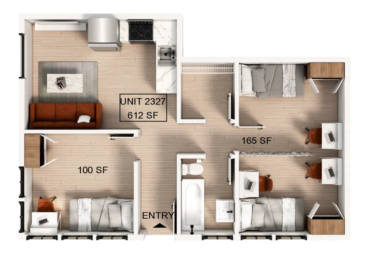2 Bedroom 1 Bathroom