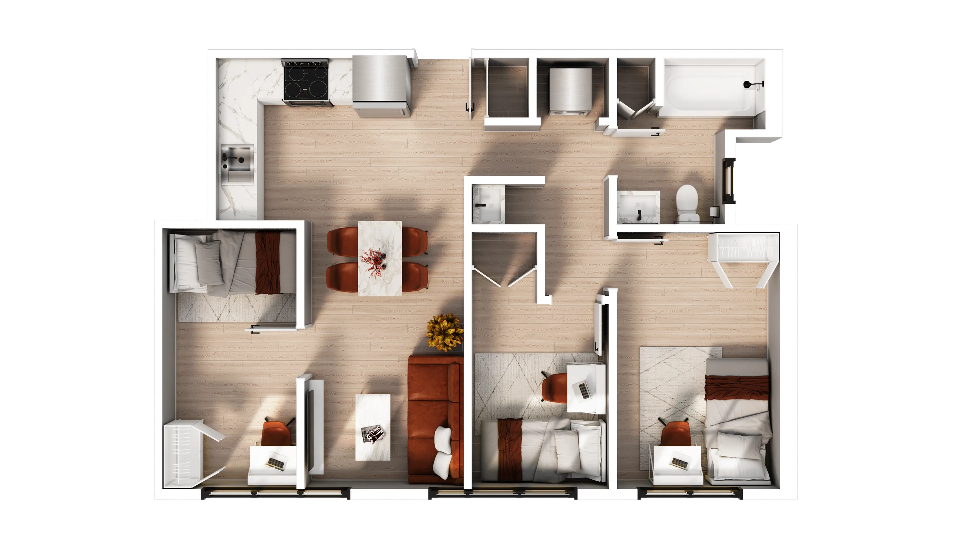 3 Bedroom x 1 Bath A