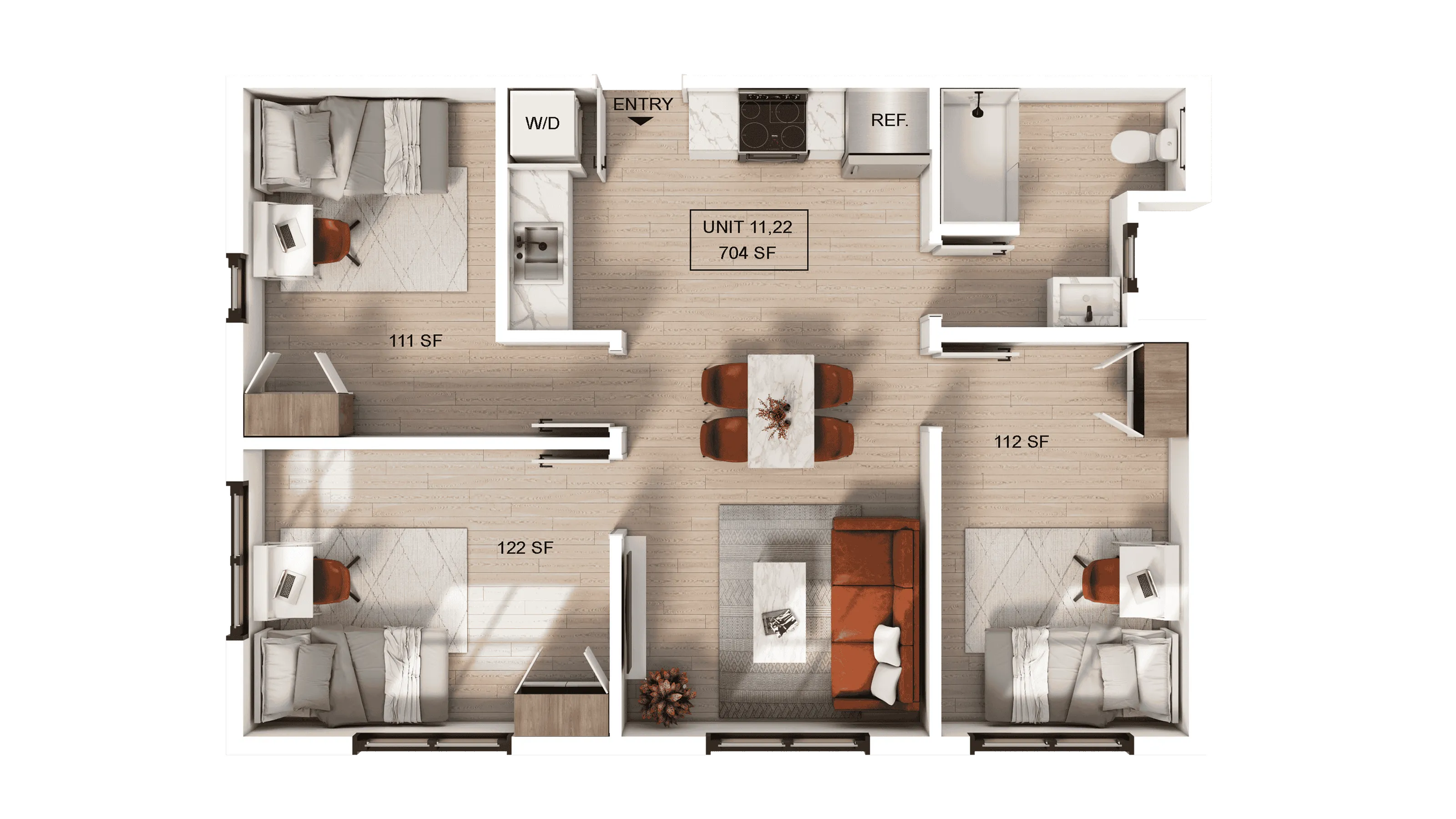 3 Bedroom | 1 Bathroom B Apartment