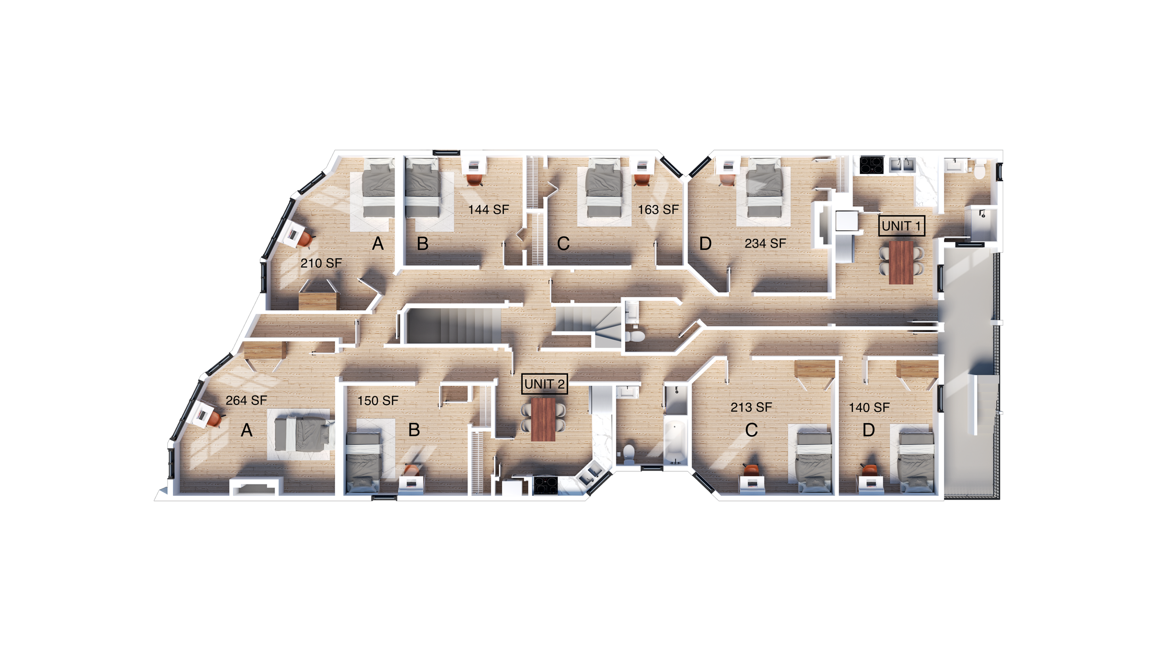 4 Bedroom | 1.5 Bathroom Apartment