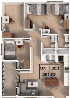 3 Bedroom | 2 Bathroom C Apartment