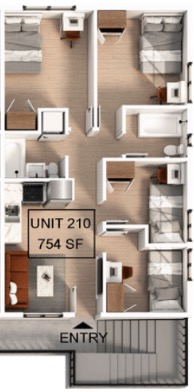 4 Bedroom | 2 Bathroom Apartment
