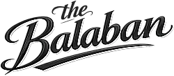 Elegant black and white logo design for The Balaban, featuring sophisticated script and linear accents.