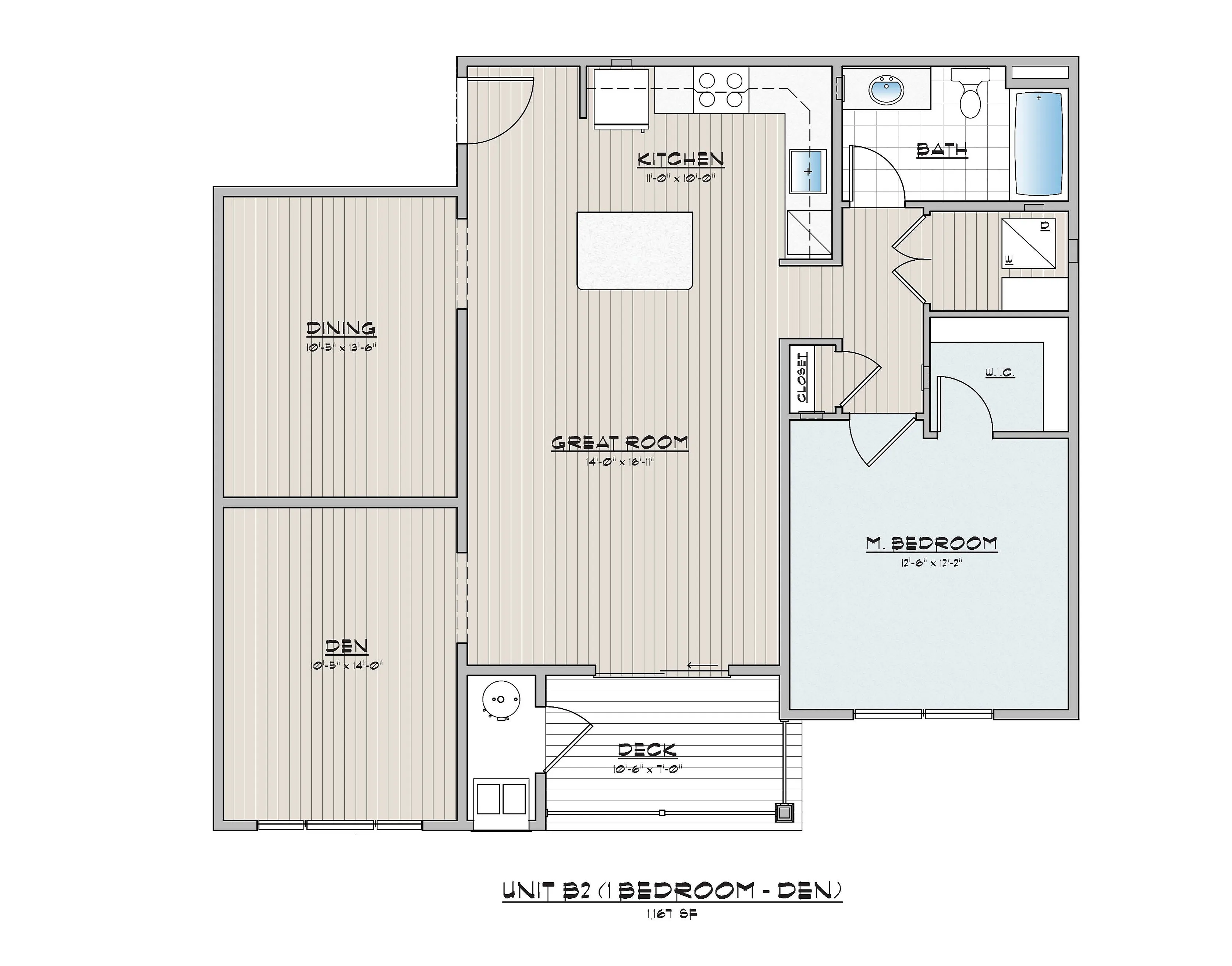1 Bedroom Apartment with Den