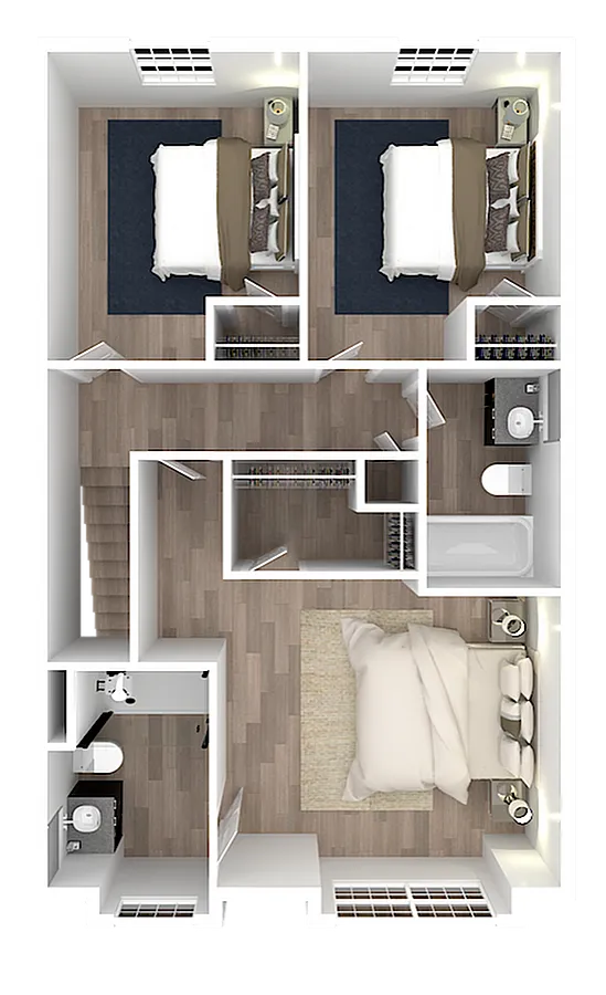 Hudson Ridge Phase 1, 4 Bedroom Third Floor Plan With Garage