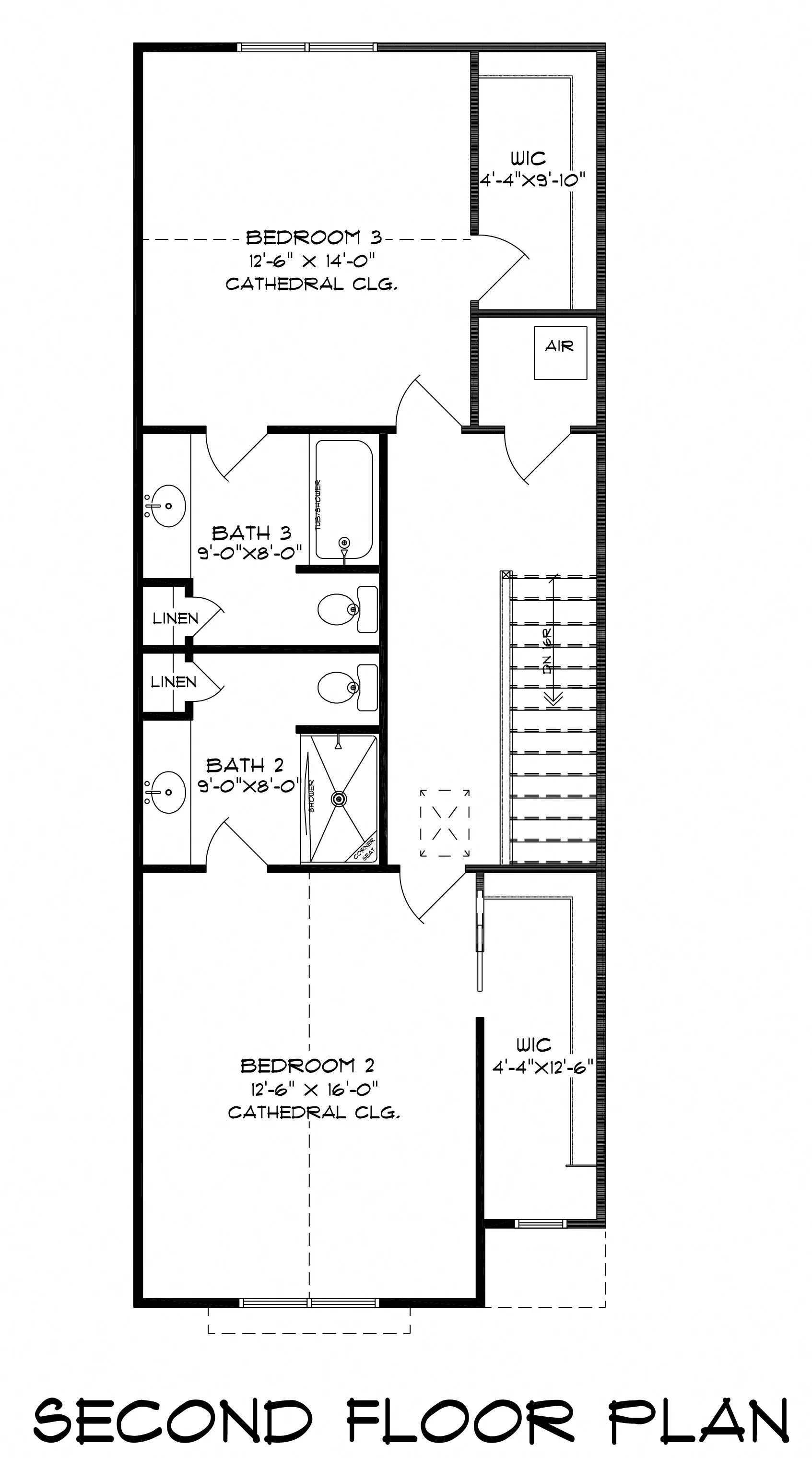 Beckington 3 Bedroom Second Floor Plan With No Garage