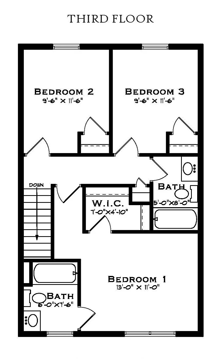 Lexington 4 Bedroom Third Floor Plan