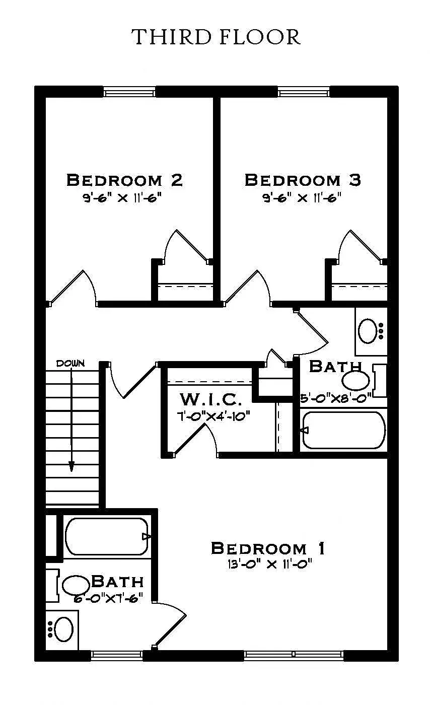 Lexington 4 Bedroom Third Floor Plan