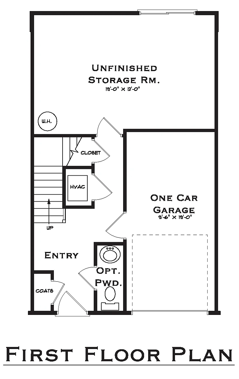 Terraces at Shepherdstown 4 Bedroom First Floor Plan With Garage
