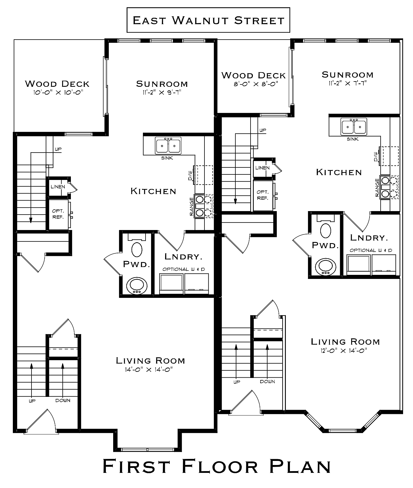 East Walnut Street 3 Bedroom First Floor Plan